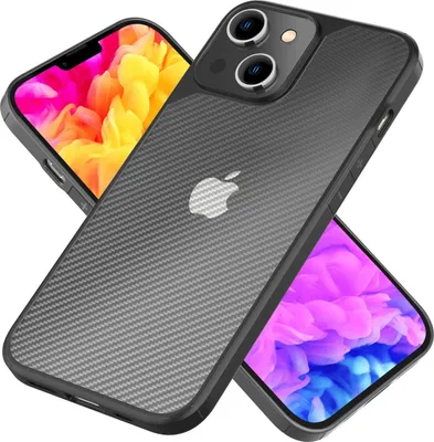Image de Étui pour iPhone 14 - Étui look carbone Semi-transparent Mat Anti-traces de doigts