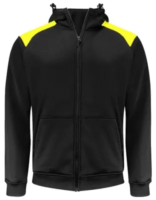 Image de Projob - Veste à capuche "2133" unie pour hommes/femmes, modèle ET1020 (Taille L) (Noir/Jaune)