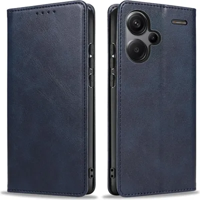 Produktbild von Handyhülle für Xiaomi Redmi Note 13 Pro+ 5G Kunstleder Flip Cover Hülle Handytasche Case Kartenfach Farbe: Blau
