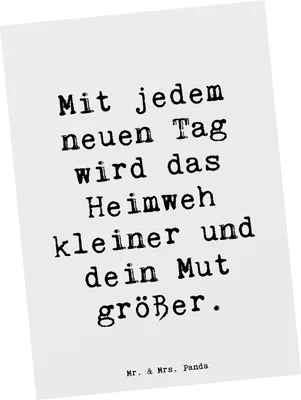 Produktbild von Mr. & Mrs. Panda Postkarte Spruch Heimweh überwinden Mut - Weiß - Geschenk, Ansichtskarte, Vertrauem, Zuversicht, bildkarte, liebevoll, Trost, Grußkarte, Fernweh, Zuhause