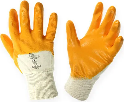 Produktbild von Kixx Garten Arbeitshandschuhe Nitril Gr.8 Gelb Baumwolle