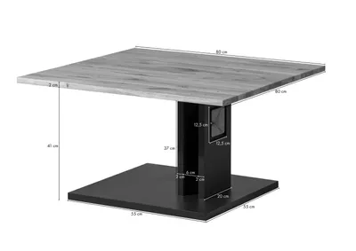 Image de MASSIVMOEBEL24 | Table basse Chêne sauvage 80x80x43 naturel laqué / huilé KITZBÜHEL #104