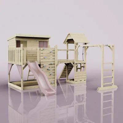 Produktbild von OutdoorToys Spielturm Isak aus Holz in Rosa