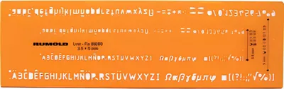 Produktbild von Rumold Schriftschablone - Schrifthöhe 0,35 mm und 0,5 mm