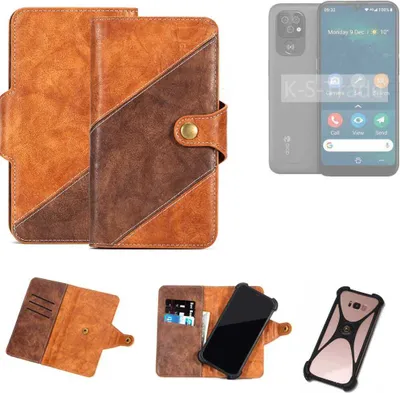 Produktbild von K-S-Trade Handyhülle Schutzhülle Bookstyle Case Wallet-Case kompatibel mit Doro 8100 Cover Klapphülle Kantenschutz Smartphone dunkelbraun braun 1x
