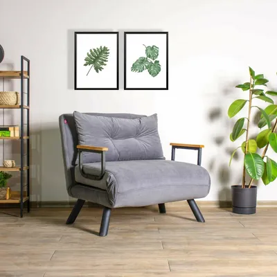 Immagine prodotto di Keoni - Poltrona, 60x78x78h cm Grigio, Reclinabile