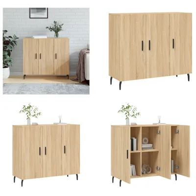 Produktbild von vidaXL Sideboard Sonoma Eiche 90x34x80 cm Holzwerkstoff - Sideboard - Sideboards - Schrank - Lagerschrank