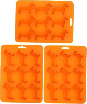 Produktbild von VHV - Eiswürfelform – Silikonform in Hundeform, 3 Stück – zum Kühlen und Aufbewahren – für Whisky, Cocktails, Eiskaffee und Partys