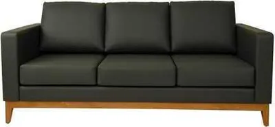 Image de Canapé noir de bureau Designer Canapé 3 places salon 3 places rembourré