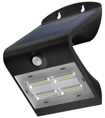 Produktbild von GOOBAY Solar LED-Wandleuchte mit Bewegungsmelder, 3,2 W, schwarz