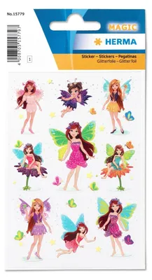 Produktbild von HERMA Sticker MAGIC Feen Folie beglimmert 1 Blatt à 9 Sticker