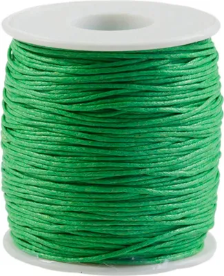 90 Meter / 1 Spule gewachste Baumwollschnur, 1mm grün