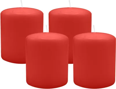 Produktbild von 4er Set Adventskranzkerzen Weihnachtsrot Erdbeere Ø 100 x 120 mm