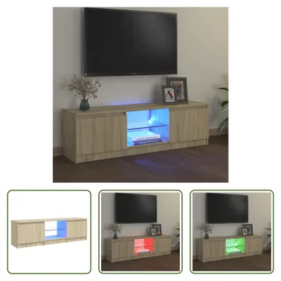 Produktbild von The Living Store TV-Schrank mit LED-Leuchten Sonoma-Eiche 120x30x35,5 cm