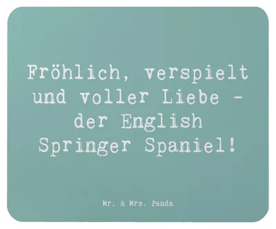 Produktbild von Mr. & Mrs. Panda Mouse Pad Spruch English Springer Spaniel Freude - Meeresbrise - Geschenk, mauspad laptop, Familienhund, Verspielt, Hunderasse, Lebensfreude, Hunderassen