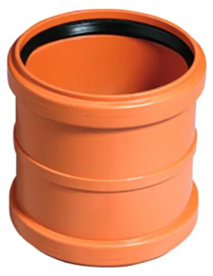 Obrázok produktu pre Spojka dvojhrdlá kanalizačná Wavin PVC-U KGMM DN 160, oranžová