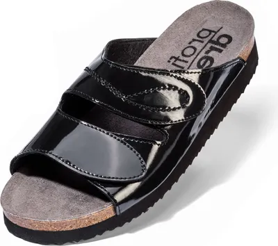 Produktbild von Profi Dress Damen Lack Clogs Pantolette Sandalen Slipper Komfort Schuhe schwarz, Schuhgröße:EUR 40