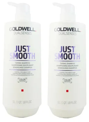 Immagine prodotto di Goldwell Dualsenses Just Smooth 2 x 1000 ml set di shampoo per capelli indisciplinati