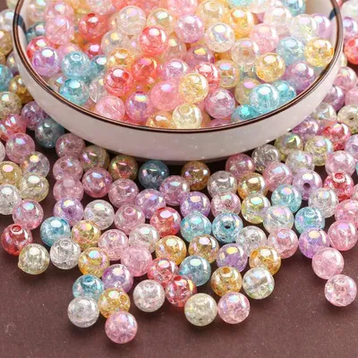 Produktbild von Acrylperlen bunt, rund, 8 mm, 740 Stück, für Schmuckherstellung
