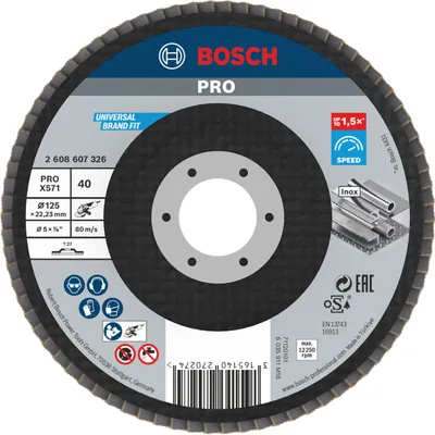 Produktbild von PRO X571 Fächerschleifscheibe, gerade, 125 mm, K40
