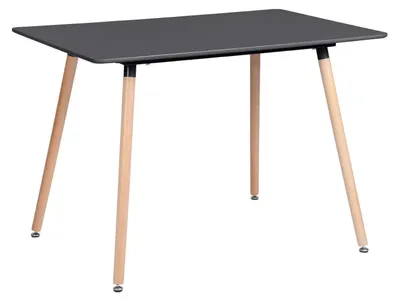 Produktbild von Esstisch Rechteckig 110x70cm Schwarz mit Buchenholzbeinen für 4 Personen