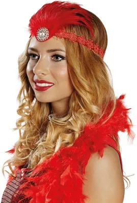 Produktbild von Rubies 4335459, Karnevalskostüm-Kopfband, Charleston, Polyester, Rot, 20 g