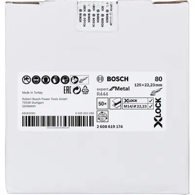 Image de X-LOCK Disque abrasif sur fibres, Ø125 mm, K 80, R444, Expert for Metal, 1 pièce