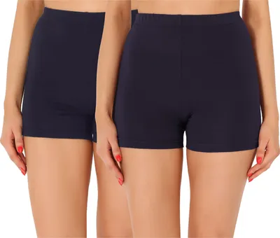 Produktbild von Merry Style Damen Shorts Radlerhose Boxershorts aus Baumwolle 2Pack MS10-358 (Marineblau/Marineblau (2Pack), L)