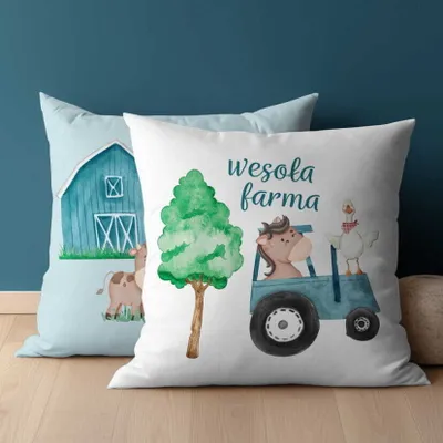 Zdjęcie produktu dla Poszewka 40x40 bawełniana traktorek farma