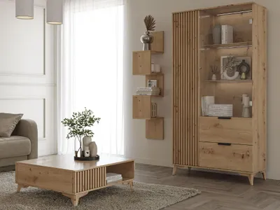 Obrázok produktu pre Nástenná polica SUNEDO 25x125 cm, dub artisan