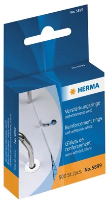 Produktbild von Verstärkungsringe selbstklebend weiß VE=10x500 Stück