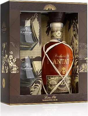 Immagine prodotto di Planteray Barbados XO Extra Old 20° Anniversario - Set di rum + 2 bicchieri di ghiaccio
