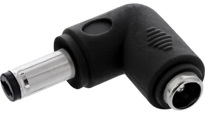 Immagine prodotto di Adattatore DC InLine®, connettore coassiale DC da 5,5 x 2,5 mm, connettore/presa angolato, colore nero