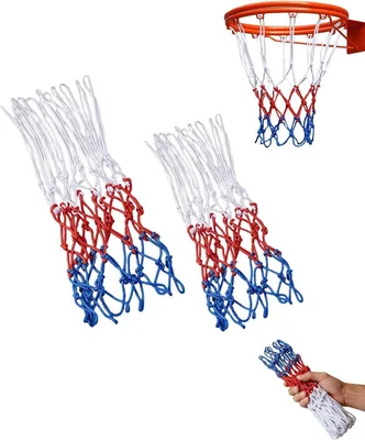 Imagen del producto de Red de baloncesto para uso en cualquier clima, 2 unidades, de nylon, tamaño estándar, para canasta de baloncesto