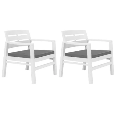 Image de vidaXL Ensemble de jardin 3 pièces blanc plastique