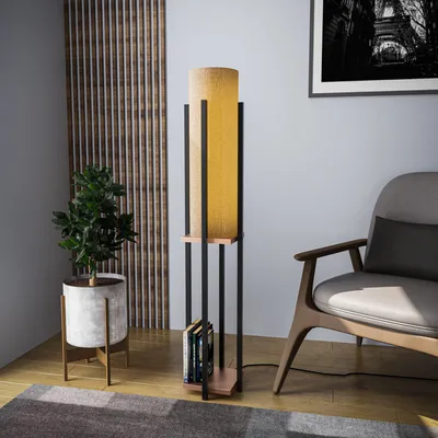 Produktbild von Opviq, Shelf Lamp - 8128, Stehlampe, METALLKÖRPER, Schwarz, 25 x 25 x 130 cm