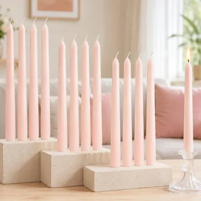 Obrázek produktu pro 12 svíček do stolních svícnů, rozměry 2 x 25,5 cm, celková doba hoření 8 hodin