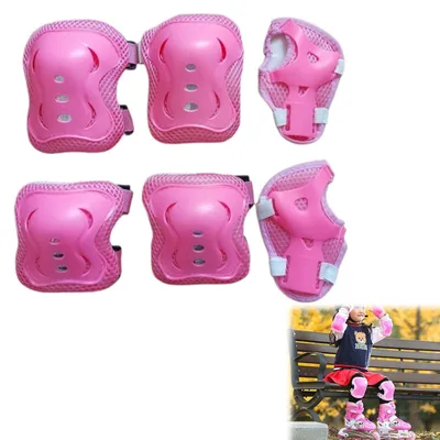 Imagen del producto de Protectores para rodillas para niños: set de equipo de protección, ideal para patinaje y patinetas. Incluye protectores para codos y muñecas. Adecuado para niños a partir de 3 años. Set de protección
