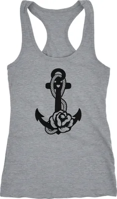 Produktbild von Damen Tank-Top Anker Blume Racerback Neverless® grau L