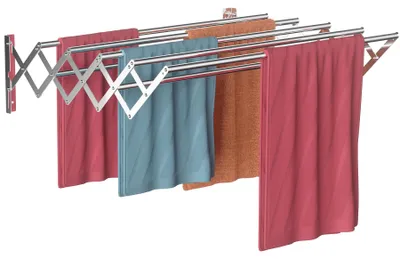 Produktbild von Wandtrockner 42-80 cm, 7 Stangen, Belastbarkeit 30 kg, silber, für Badezimmer