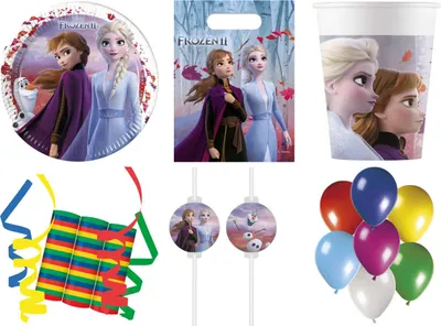 Produktbild von 16-tlg. Set Kindergeburtstag Party Feier Fete Deko Motto Frozen 2