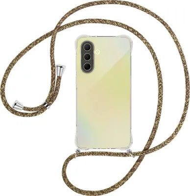 Produktbild von Handykette Backcover-Schutzhülle mit Band (Metall silberfarben) für Samsung A36 5G - braun+beige