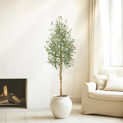 Imagen del producto de Árbol de olivo artificial de 180 cm: planta realista para maceta, ideal para el hogar, la oficina y la terraza, sin necesidad de cuidados
