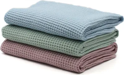 Zdjęcie produktu dla Zestaw 3 sztuk materiału wafelkowego, wymiar 0,5m x 1,5m, tkanina wafelkowa, 100% bawełna. Materiał do szycia, do dekoracji, do samodzielnego tworzenia. Zestaw 11