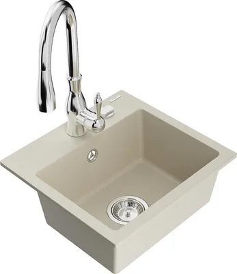 Immagine prodotto di Mexen Milo lavello in granito a 1 vasca con rubinetto da cucina Savita, beige - 6505-69-672601-00