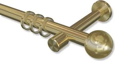 Produktbild von Interdeco Gardinenstange, Vorhangstange Messing-Optik Modell Prestige Luino, 20 mm Ø 1-läufig, 100 cm