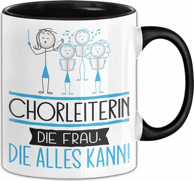 Produktbild von Chorleiterin Geschenk Tasse Becher Die Frau Die Allen Kann Geschenkidee für eine Chorleiterin Lustig (Schwarz)