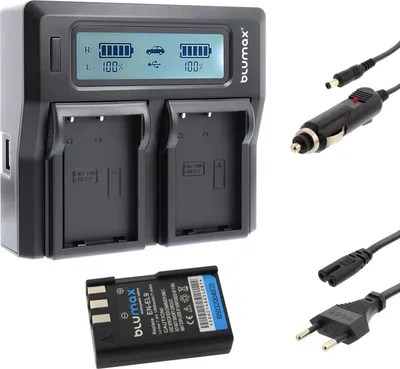 Produktbild von 1x Akku + Lader für Nikon EN-EL9  DSLR D40 D60 D3000 D5000 1000 mAh (7,2V)