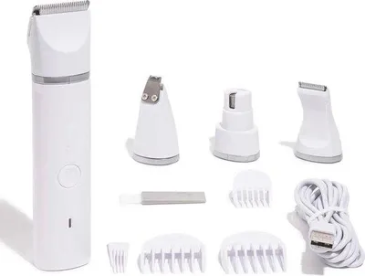 Immagine prodotto di Tosatrice elettrica 4 in 1 per cani - Set completo con 8 accessori - Sicurezza - Bianco