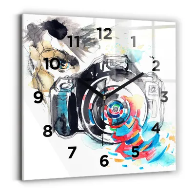Produktbild von Wallfluent Wanduhr – Stilles Quarzuhrwerk - Uhr Dekoration Wohnzimmer Schlafzimmer Küche - Zifferblatt - schwarze Zeiger - 30x30 cm - Fotografin